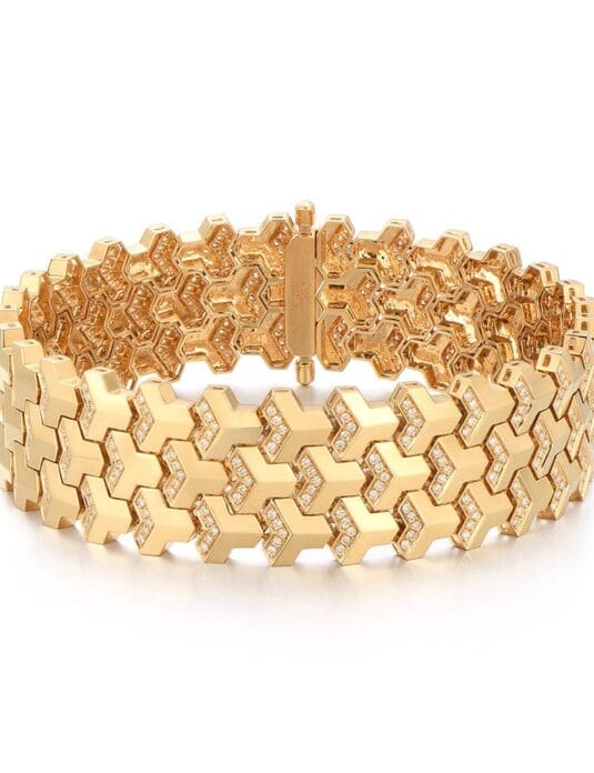 18K Gold Armor Bracelet Diamonds