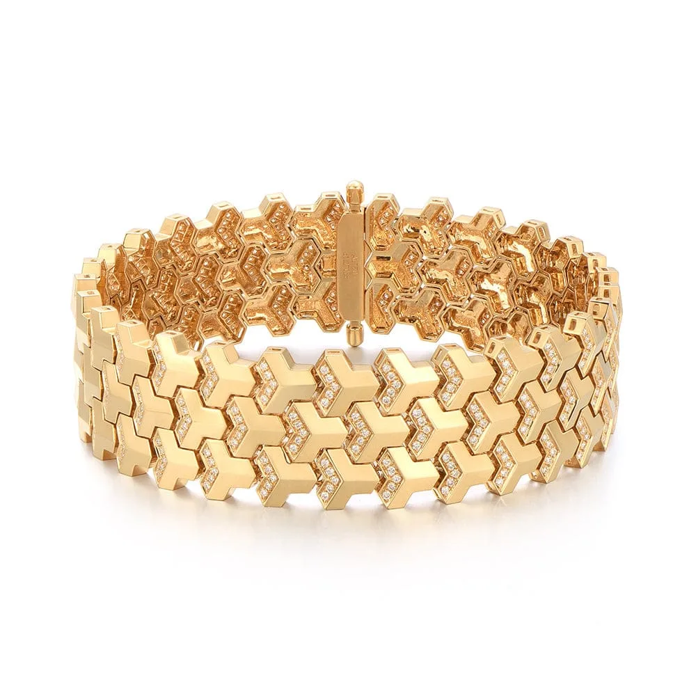 Bracelet Armure en Or 18K avec Diamants