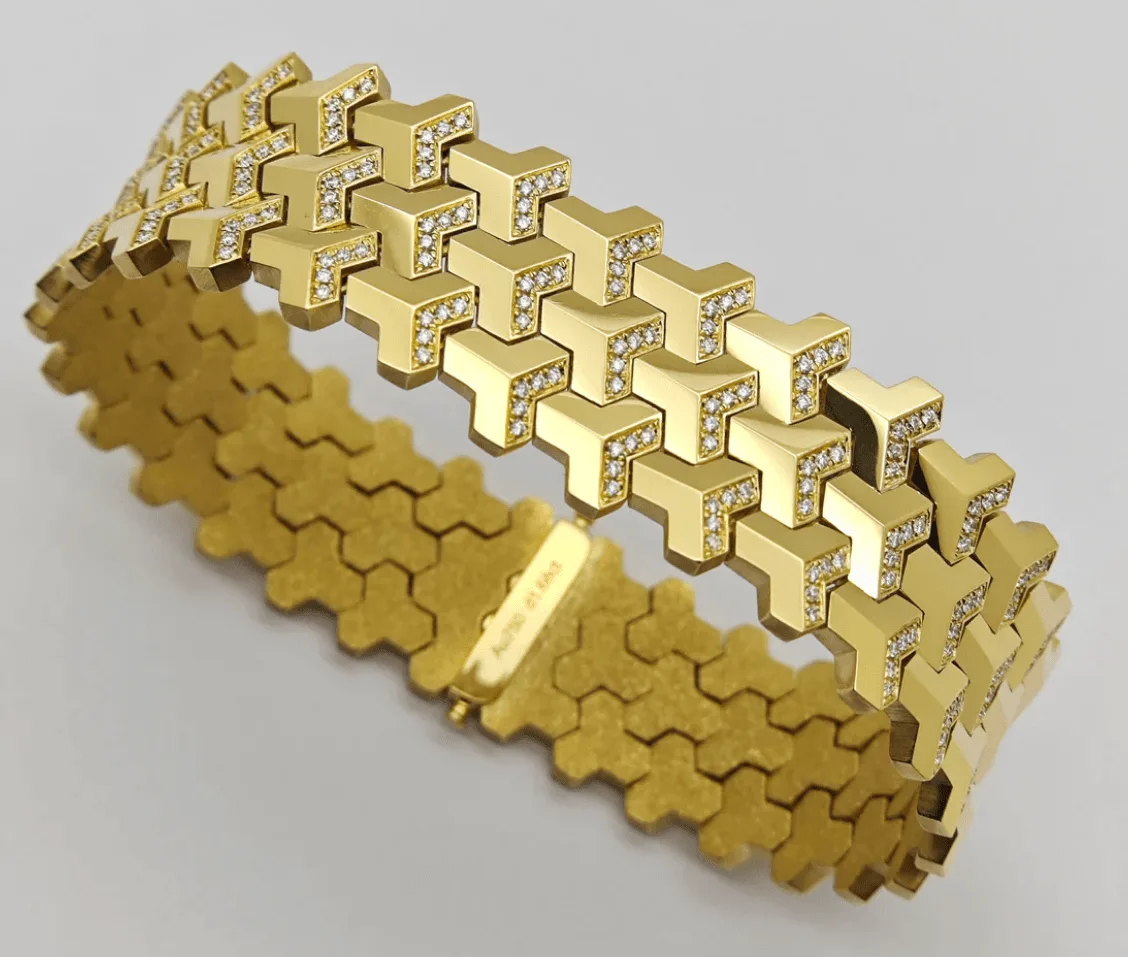 Bracelet Armure en Or 18K avec Diamants