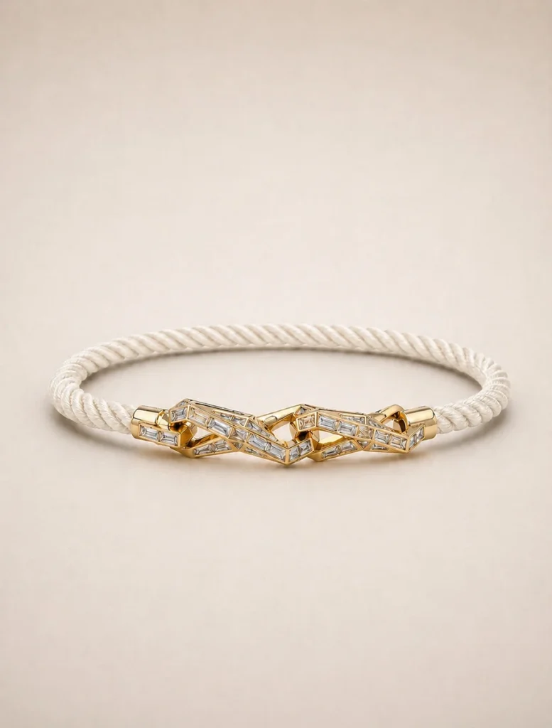 Bracciale Orion Cord in oro 18 carati con diamanti bianchi