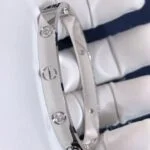 BRACELET D'AMOUR EN OR BLANC 18K DIAMANTS 4 CÔTÉS
