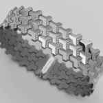 White gold diamond bracelet with armor-inspired geometric design showing interlocking segments set with pavé diamonds
