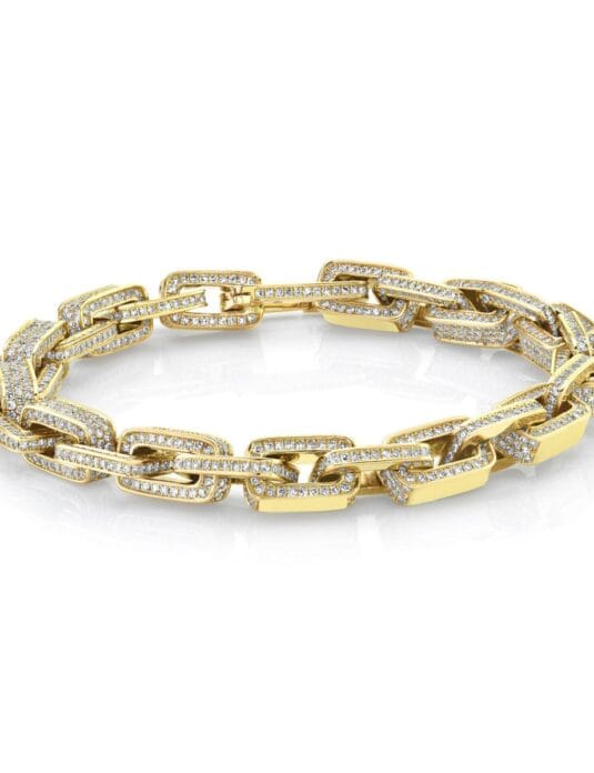 18k gold diamond link bracelet