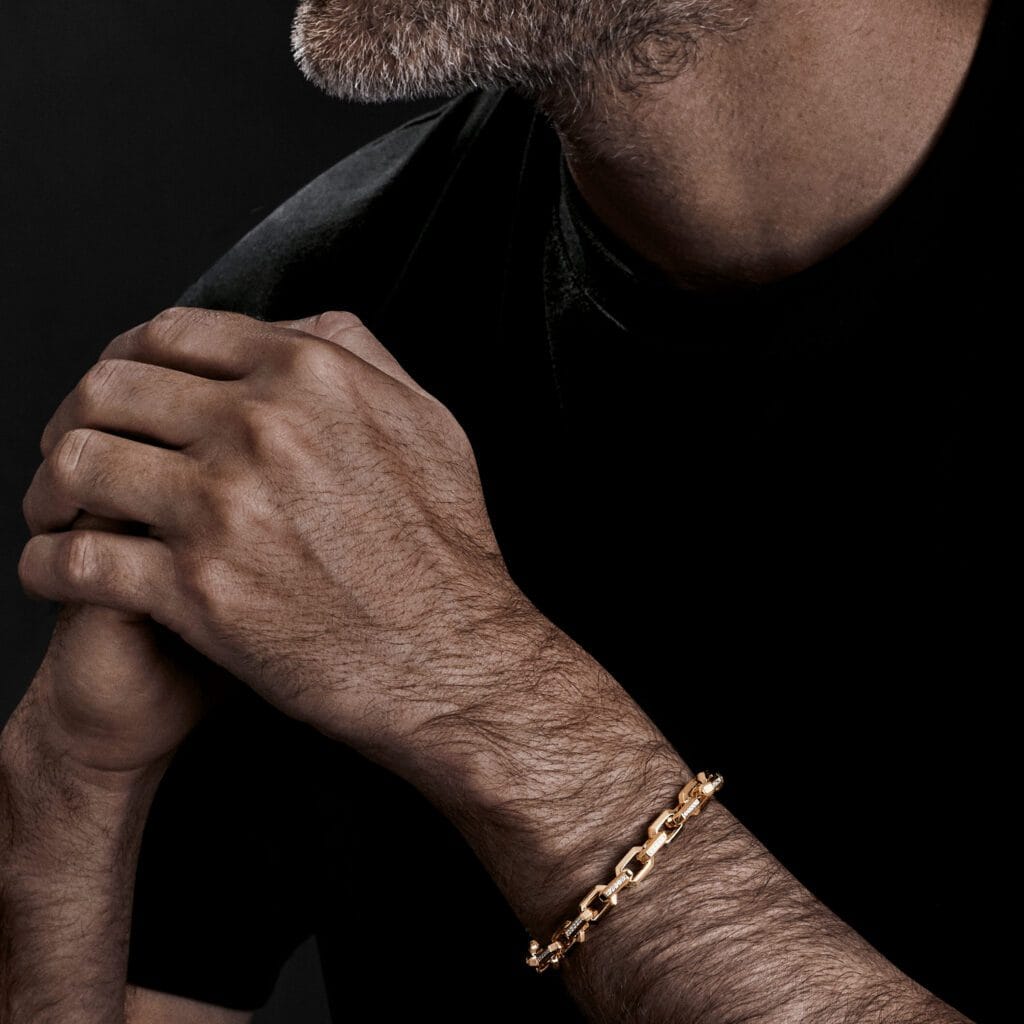 18k gold link bracelet with diamonds 1