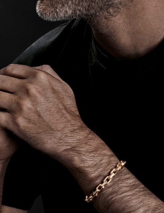 18k gold link bracelet with diamonds 1