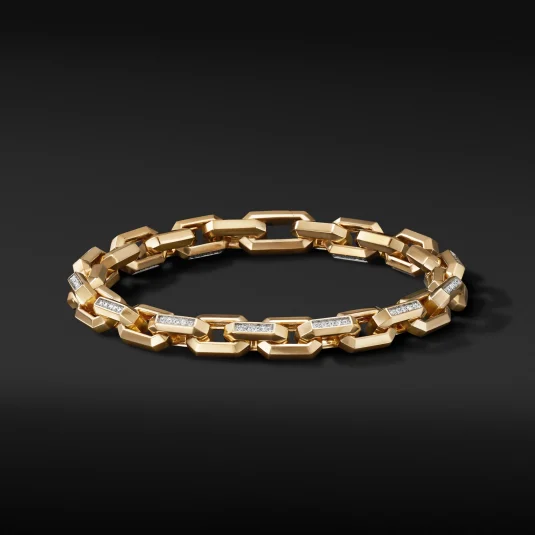 18k gold link bracelet diamonds
