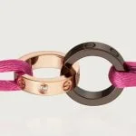 سوار حب من الحرير مع ذهب عيار 18 - 1