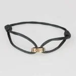 سوار حب من الحرير الرمادي مع ذهب عيار 18 - 2