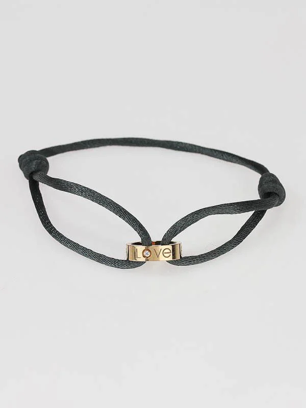 سوار حب من الحرير الرمادي مع ذهب عيار 18 - 2