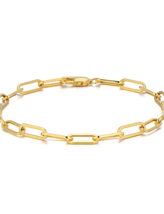 18k gold paperclip bracelet