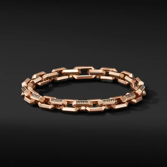 18k rose gold link bracelet with diamonds