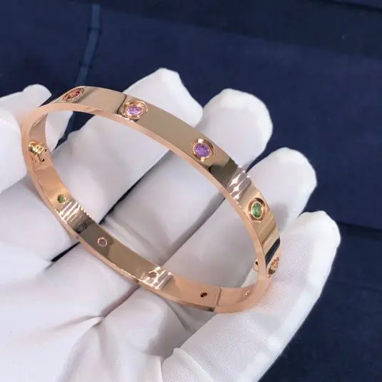 18k gold love bracelet rainbow