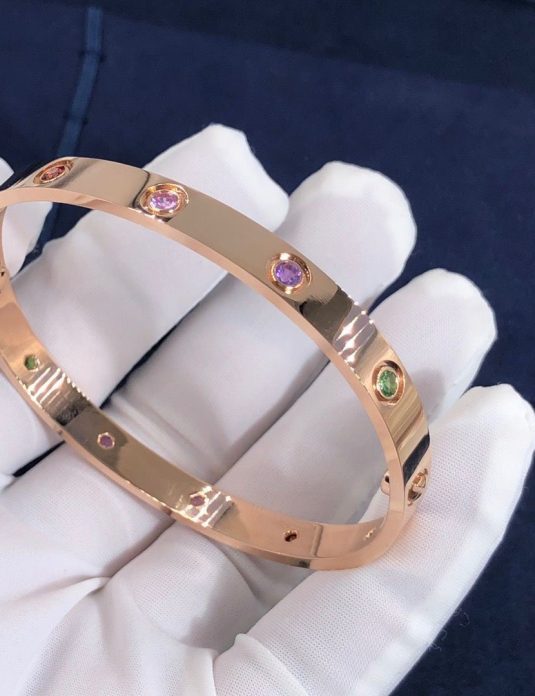 18k gold love bracelet rainbow