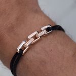 18k Roségold-Seidenarmband Oktagon oj1
