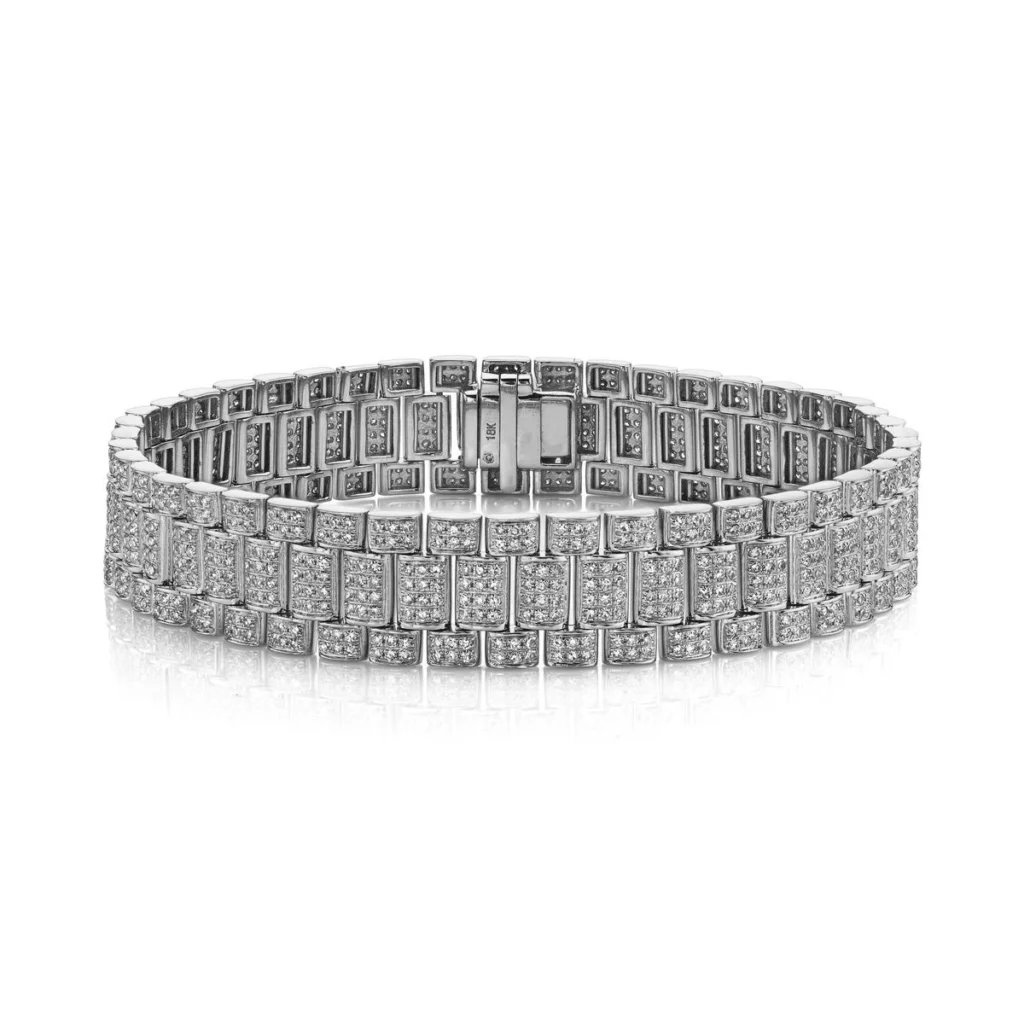 18k white gold diamond rolex bracelet