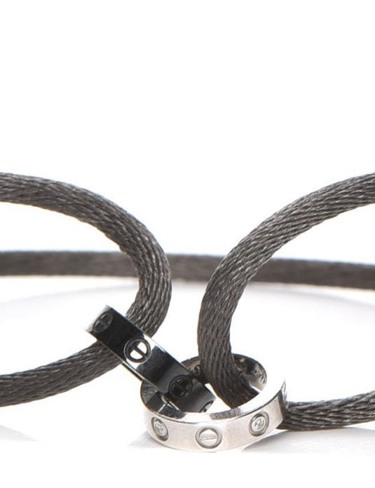 18k white gold love bracelet silk