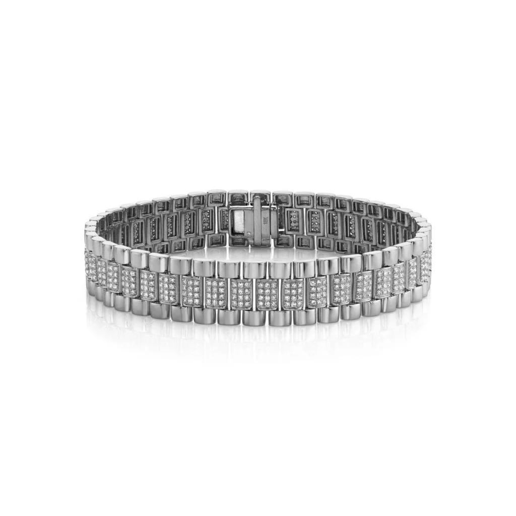 18k white gold rolex bracelet diamonds