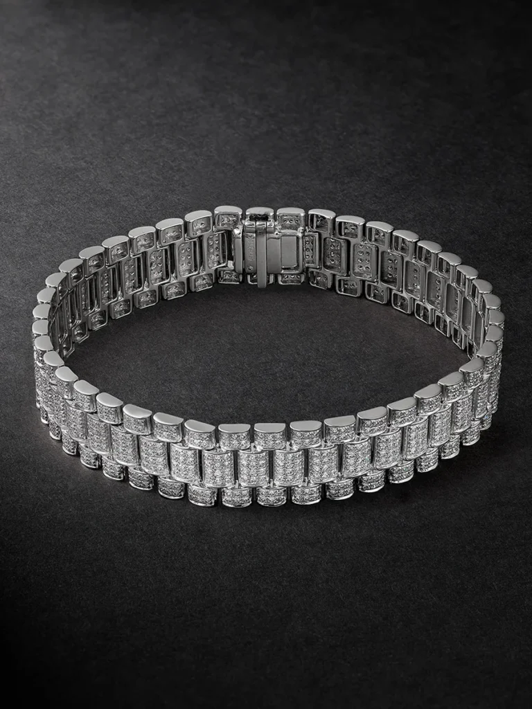 18k white gold rolex bracelet diamonds full
