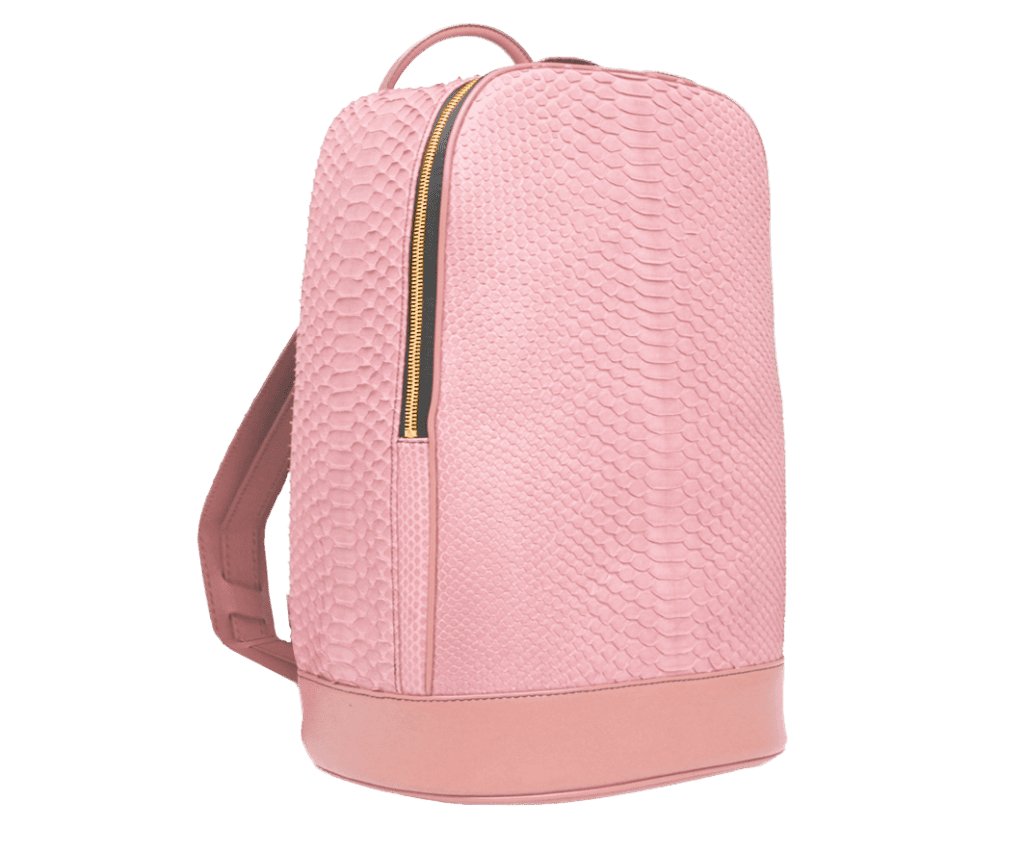 Pink python backpack