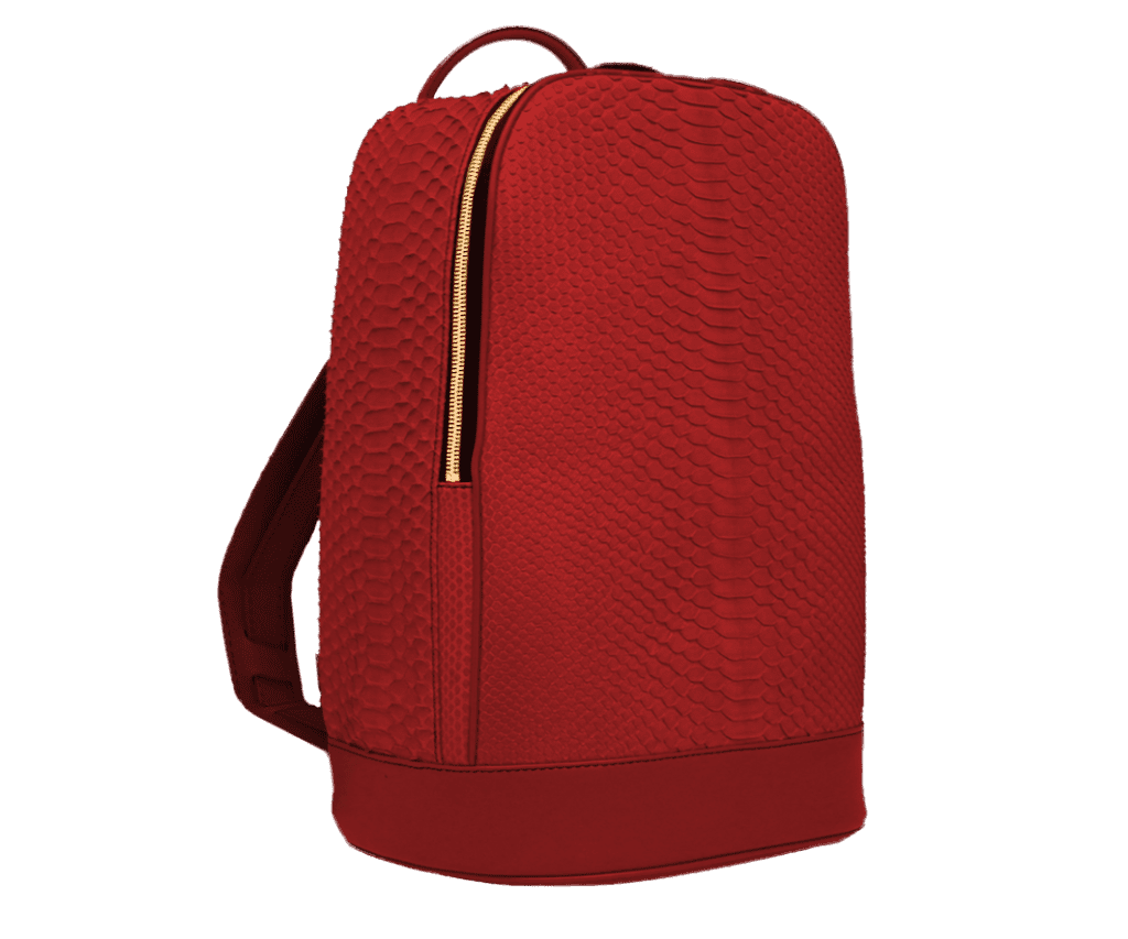 Red python backpack
