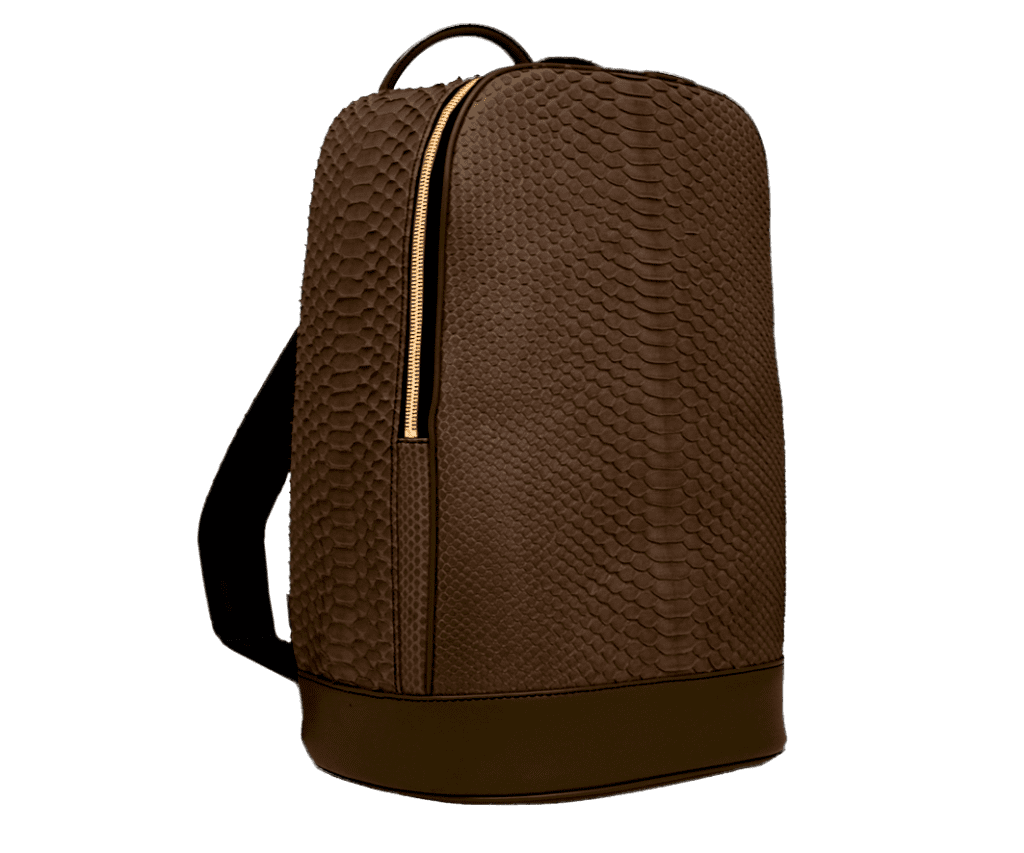 brown python backpack