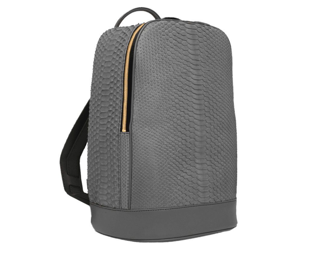 grey python backpack