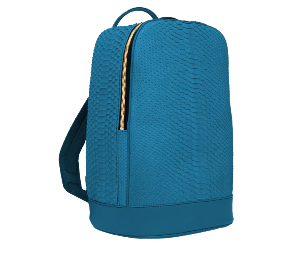 light blue python backpack