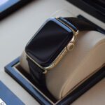 24k gold apple watch 7 black glossy crocodile 1