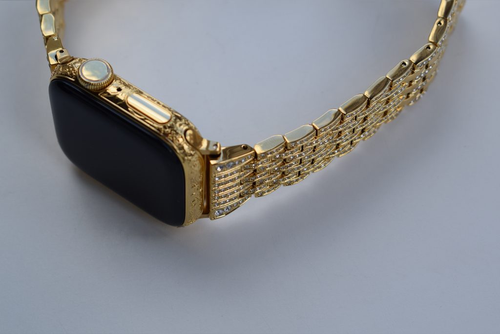 24k gold apple watch 7 swarovski strap 2