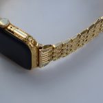 montre apple watch 7 en or 24 carats avec bracelet swarovski 2