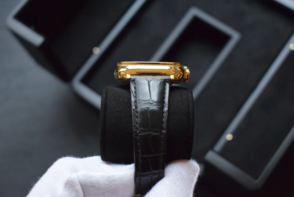 24k Gold Apple Watch Krokodillederarmband2