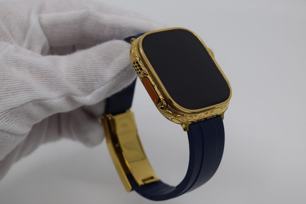 ابل واتش الترا 2 ذهب 24 قيراط أزرق رولكس