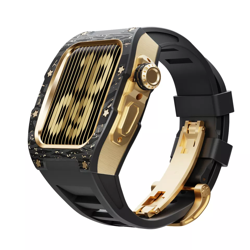 【新品】Apple Watchケース（44mm、45mm用）　カーボンゴールド時計