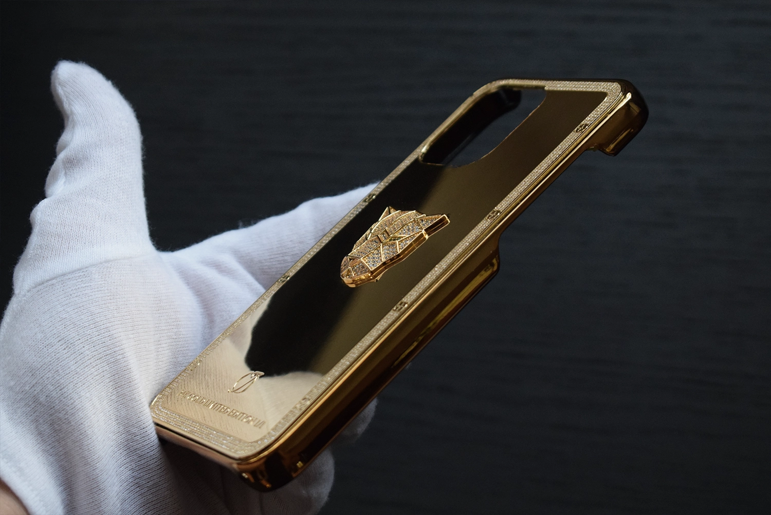 24k gold bumper case panther edition front brown-crocodile-duffle-bag-weekender-