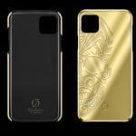 Custodia in oro 24k per iPhone 12 Pro skull