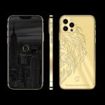 آيفون 12 برو الذهبي 24 قيراط بتصميم أسد