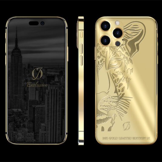 24k gold iphone 14 pro max leopard