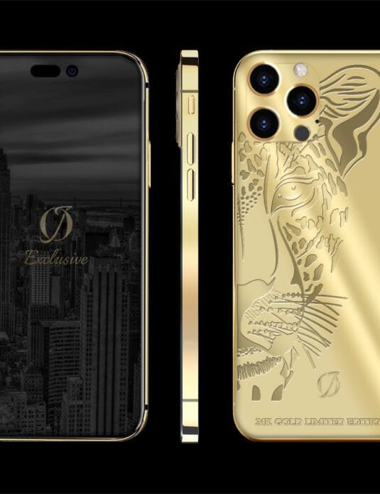 24k gold iphone 14 pro max leopard