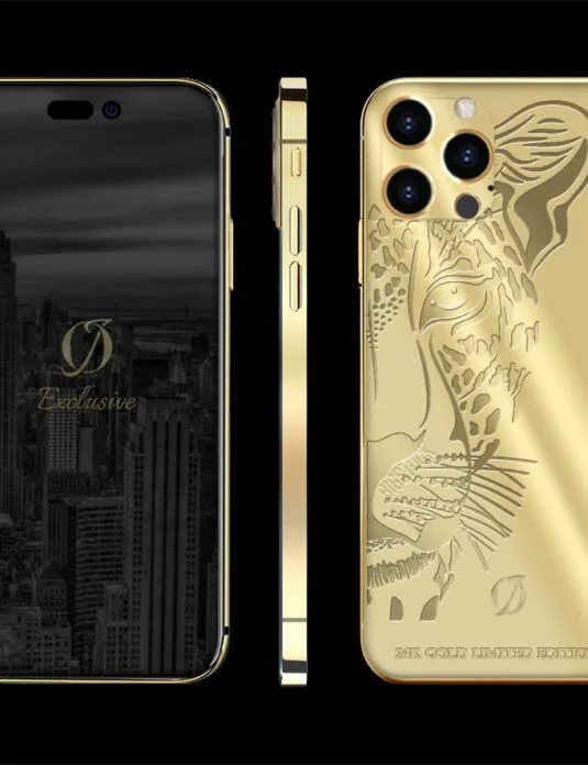24k gold iphone 14 pro max leopard