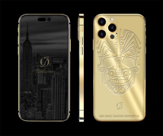 24k gold iphone 14 pro max skull