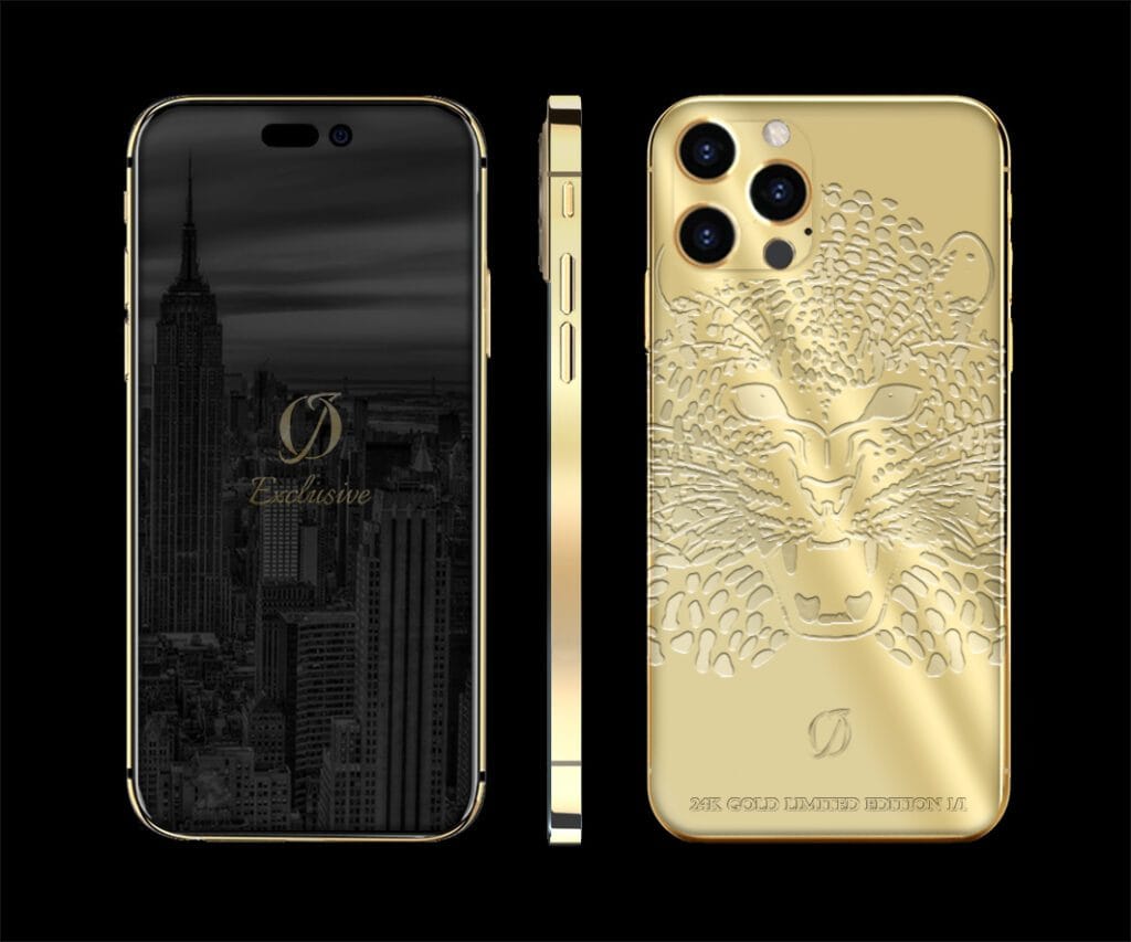 24k gold iphone 14 pro max tiger