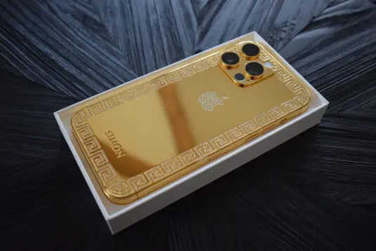 24k gold iphone 14 pro with swarovski