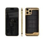 oro 24k iphone 15 pro max 3D inciso coccodrillo