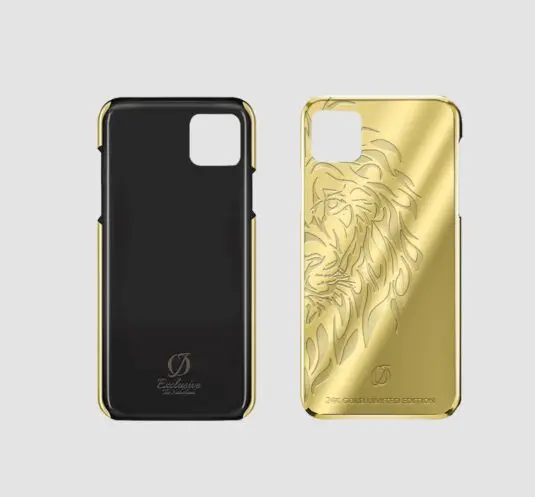 24k gold iphone 15 pro max case custom engraving lion