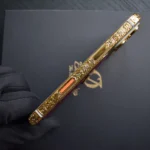 هاتف آيفون 17 برو مطلي بذهب عيار 24 قيراطًا، منقوش عليه شعار هارلي ديفيدسون التمساح الأحمر