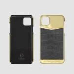 24k gold iphone case 14 pro max grey crocodile