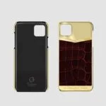24k gold iphone case 14 pro max red crocodile