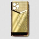 24k gold metal iphone 14 pro max case tiger engraving