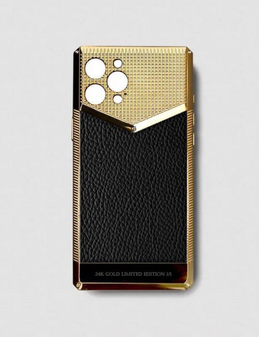 24k gold metal iphone case 14 pro max black togo1