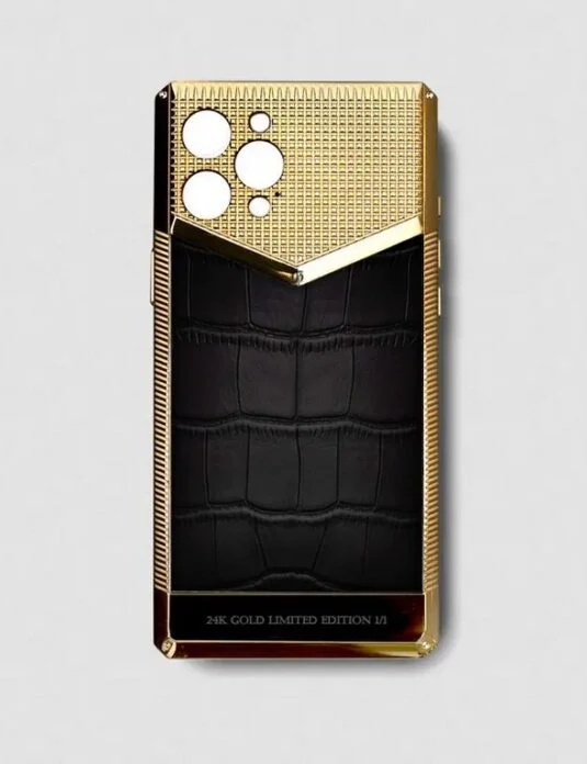 24k gold metal iphone case crocodile black 14 pro max